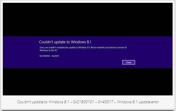 windows 8.1 update errors